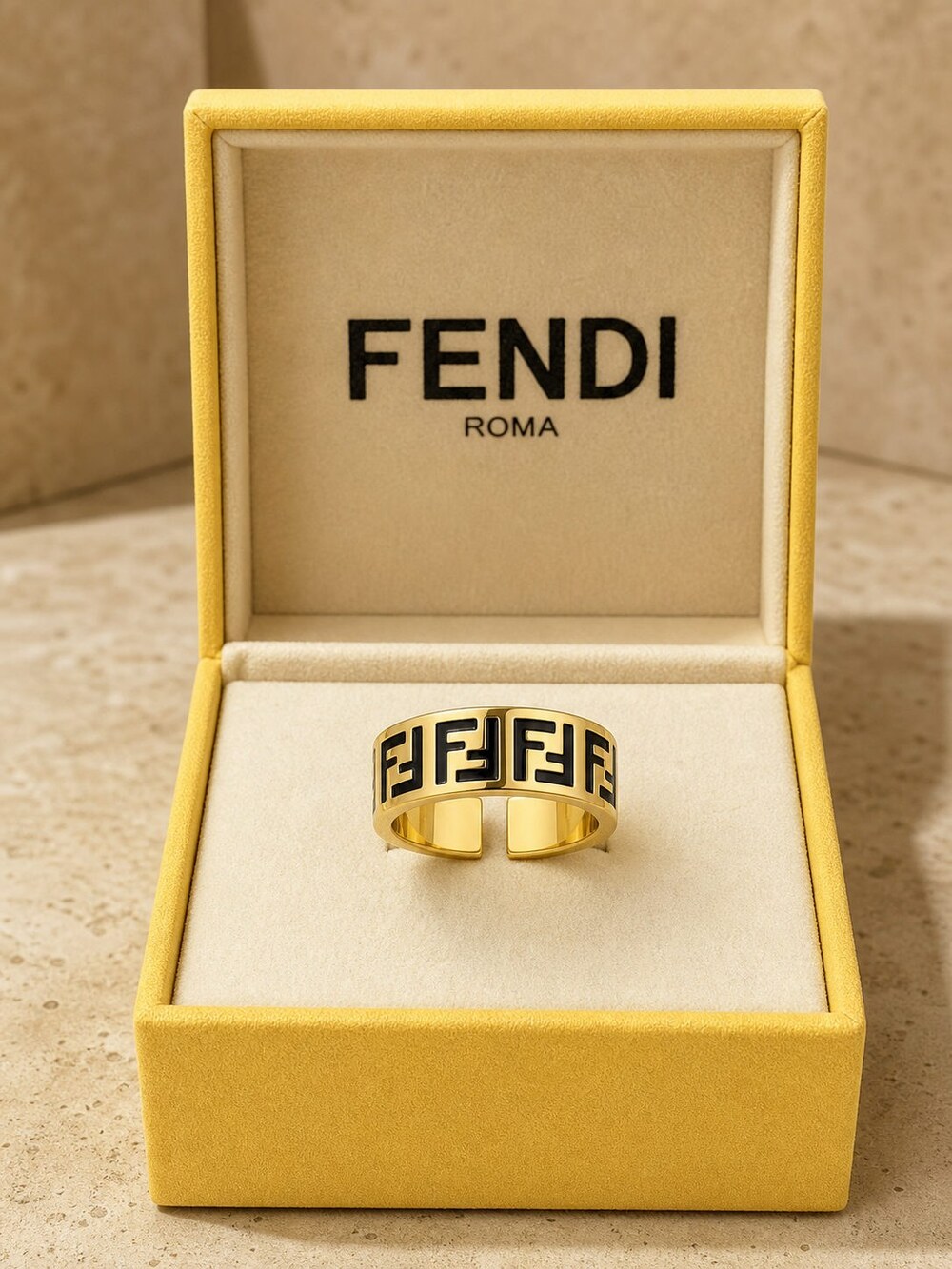 Fendi Modern Designer Ring Style 2 | New with Box - Picture 2 of 9